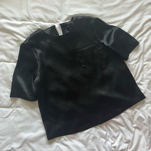 who what wear black satin top